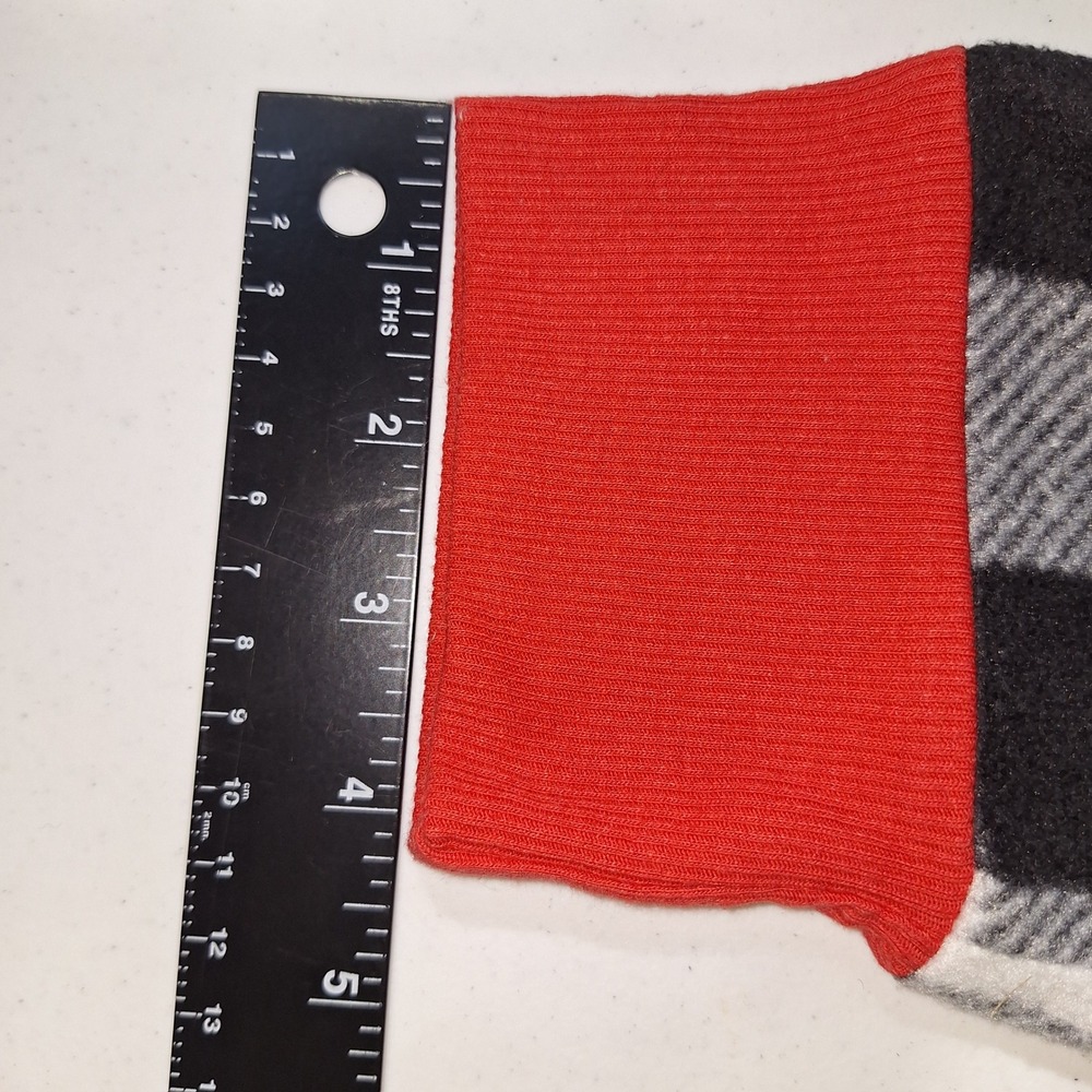 Buffalo Plaid Fleece Pajama Pants Black White Red Cuffs Size M Lumberjack - Picture 10 of 10